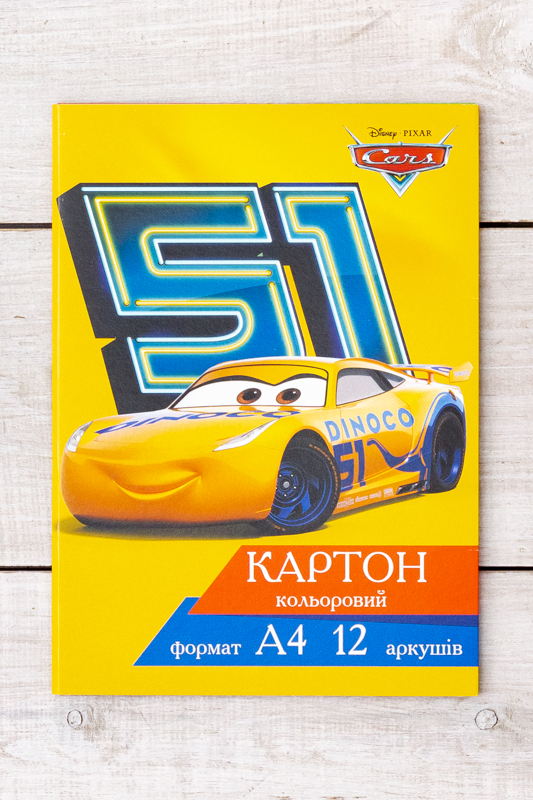 Кольоровий картон 12 аркушів  односторонній